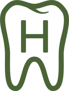 A tooth icon with the letter H in the middle