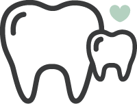 Pediatrics Big tooth and small tooth icon