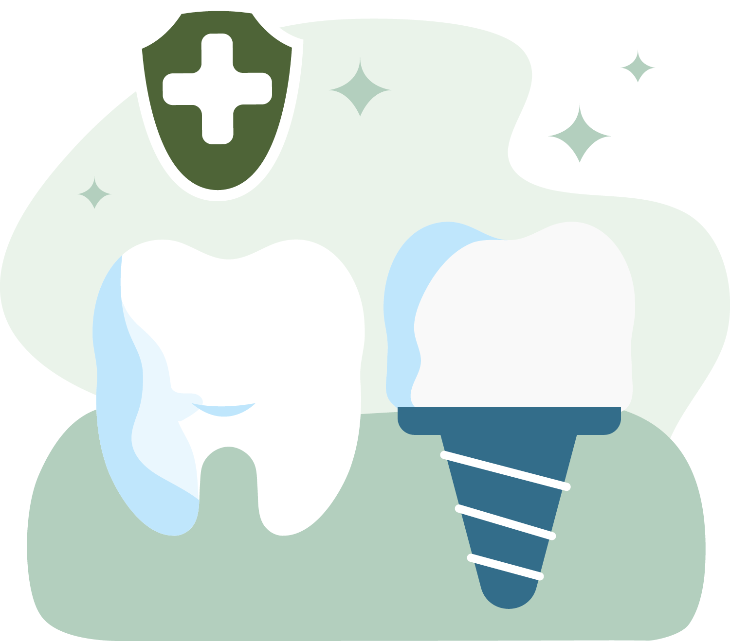 Tooth and tooth implant icon